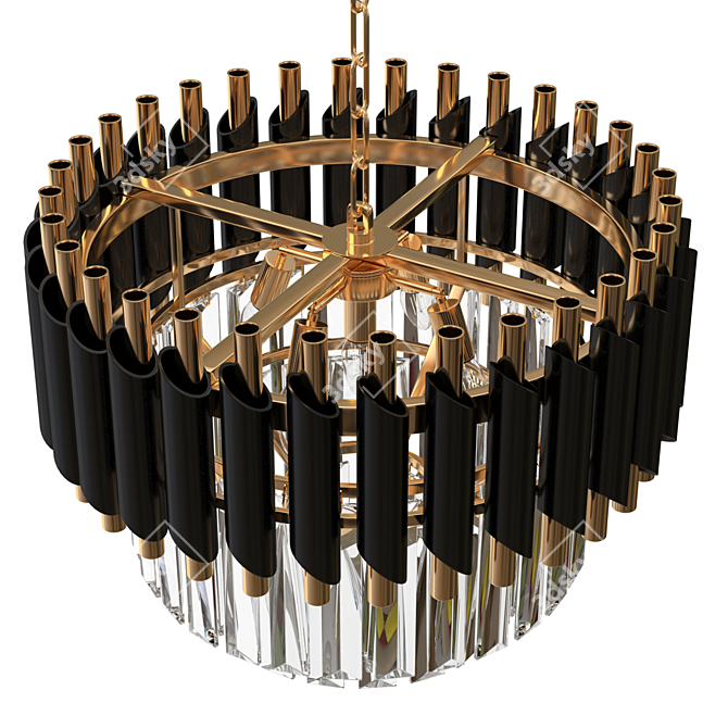 Elegant Raindrop Crystal Chandelier 3D model image 2