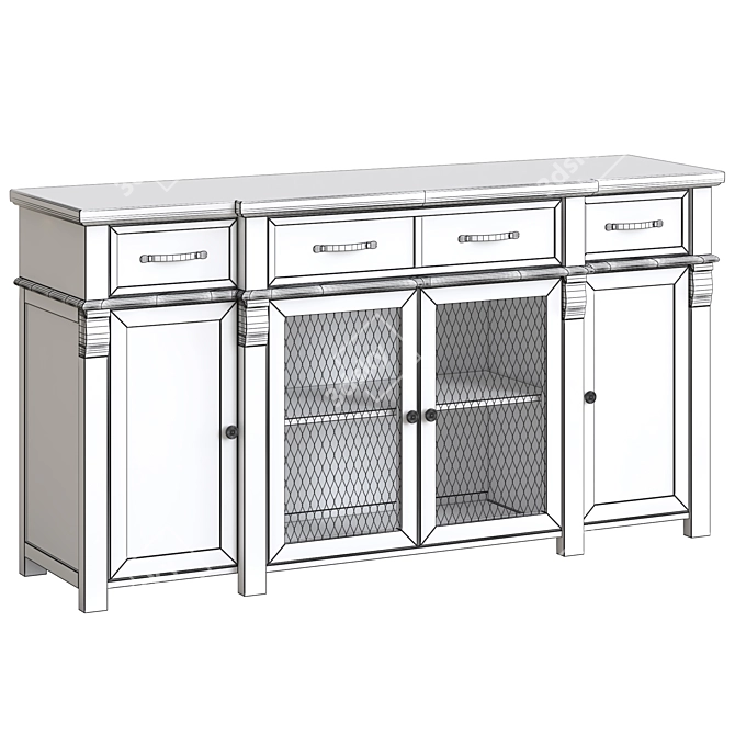 Wexford Buffet: Elegant and Functional Dining Storage 3D model image 3