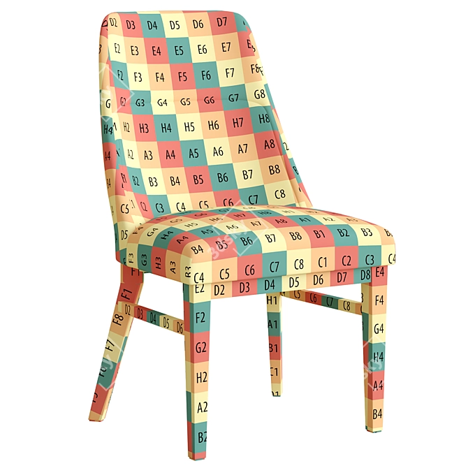 Modern Langston Armless Chair 3D model image 2