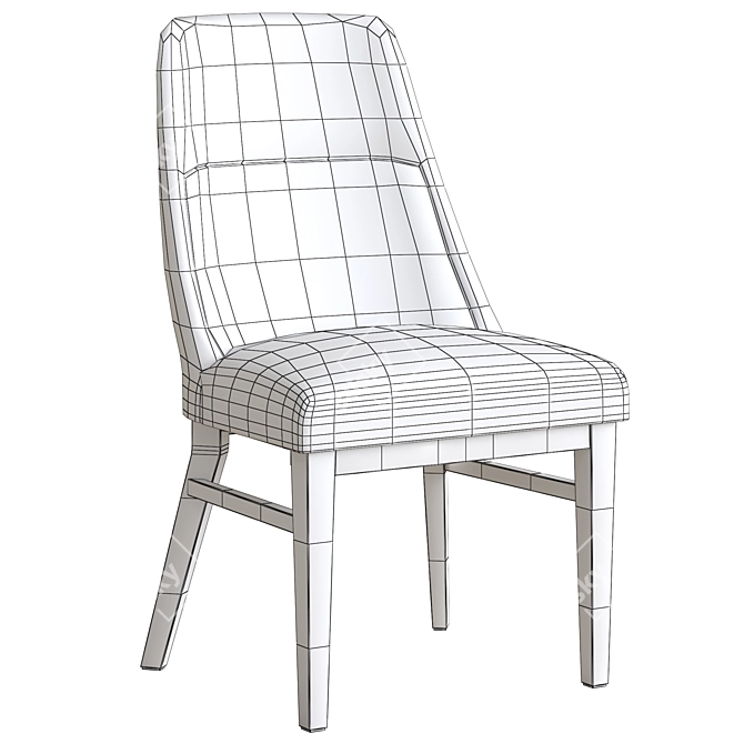 Modern Langston Armless Chair 3D model image 3