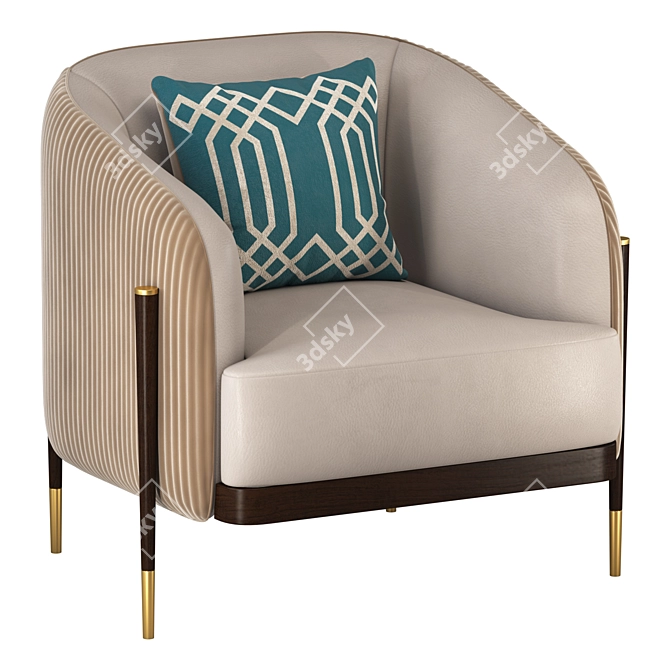 Oxford Armchair: Comfort and Style 3D model image 1