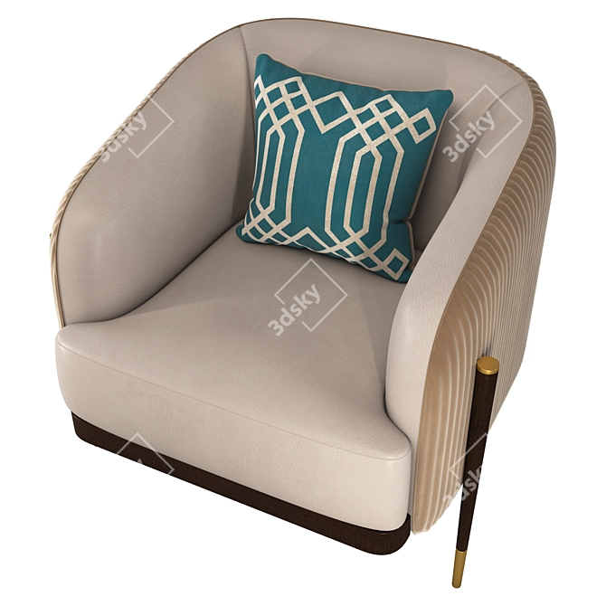 Oxford Armchair: Comfort and Style 3D model image 3