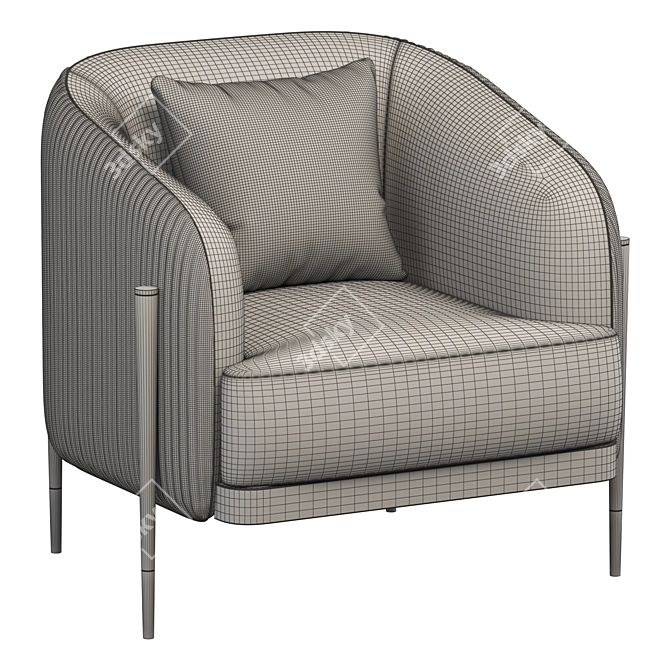 Oxford Armchair: Comfort and Style 3D model image 6