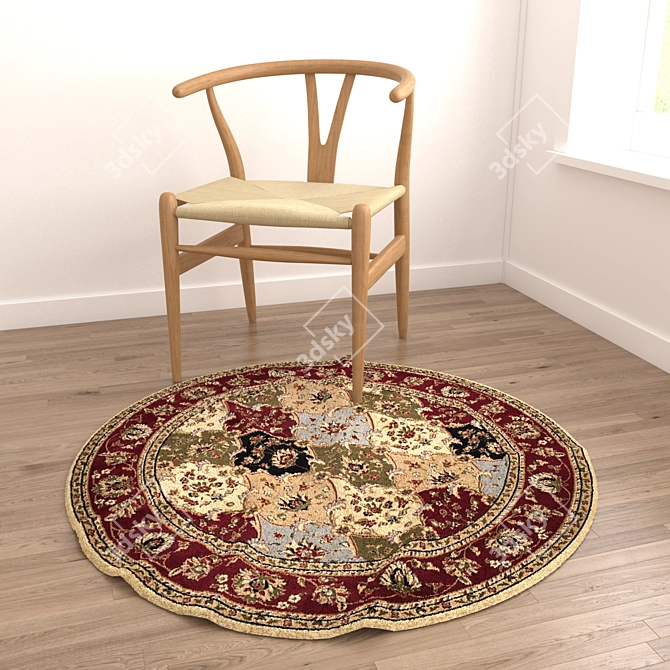 Versatile Round Rugs Set 3D model image 2