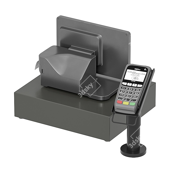 Modern POS Terminal for Electronic Payments 3D model image 1