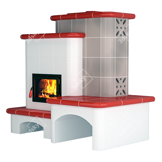 Elegant SABRINA Fireplace Stove 3D model image 7