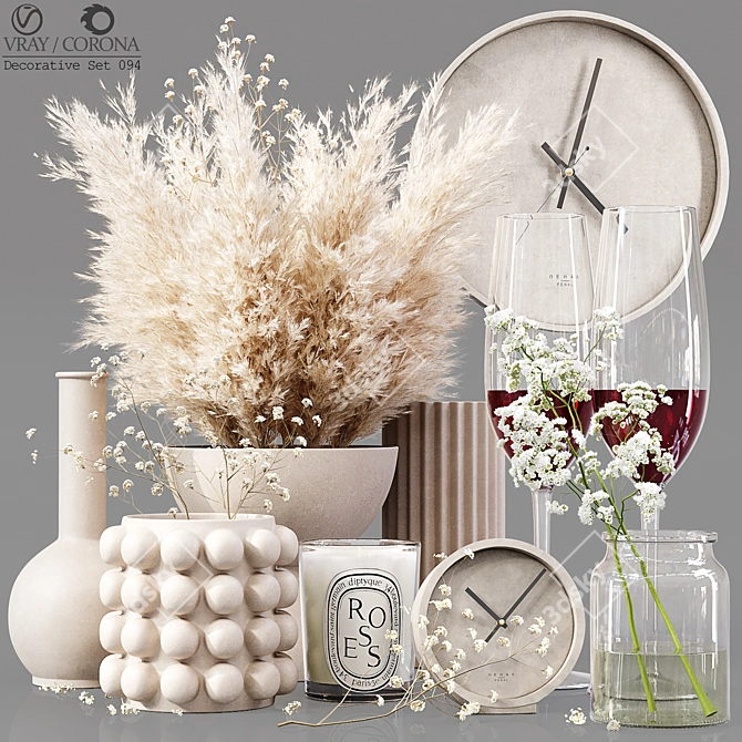 Elegant Decorative Set: Detailed and Versatile 3D model image 1