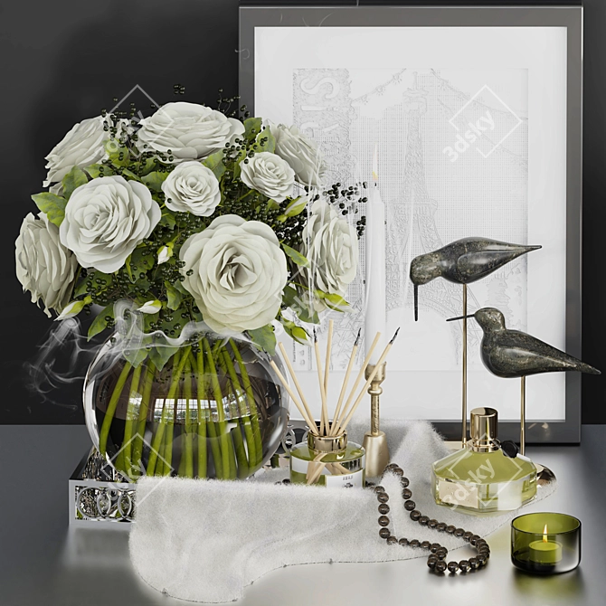 Rose Bliss Decor Set 3D model image 7