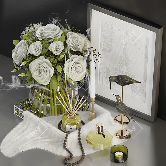 Rose Bliss Decor Set 3D model image 8