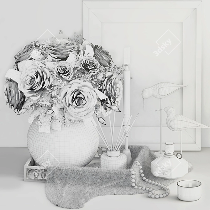 Rose Bliss Decor Set 3D model image 9