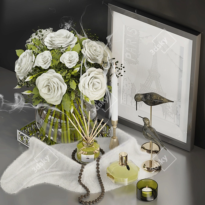 Rose Bliss Decor Set 3D model image 14