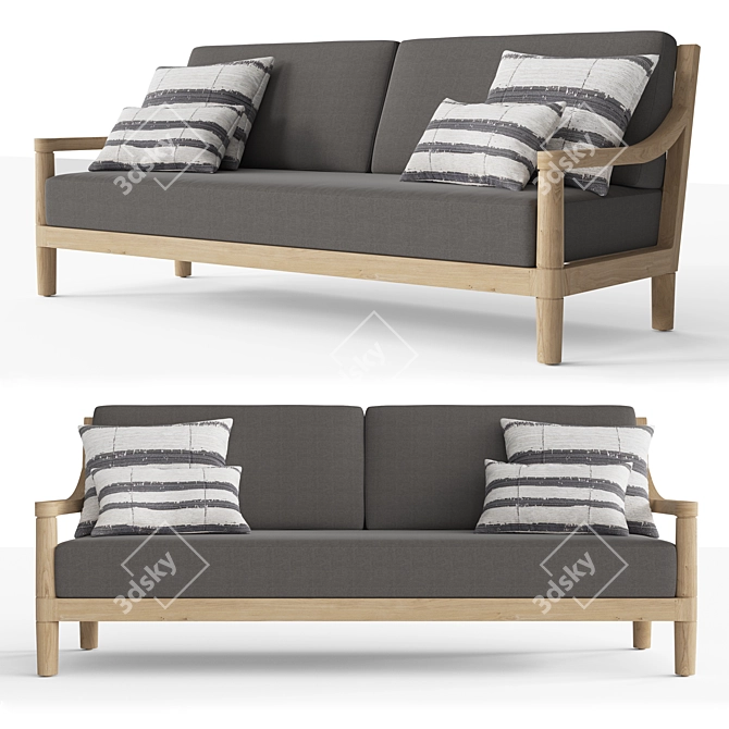 Restoration Hardware Miramar Teak Sofa 3D model image 1