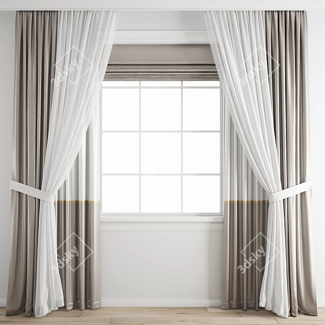 Premium Polygonal Model - Curtain 437 3D model image 1