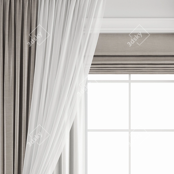 Premium Polygonal Model - Curtain 437 3D model image 3