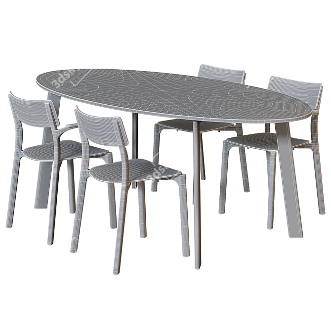 Modern Scandinavian GIDEÅ Table & JANINGE Chairs 3D model image 4