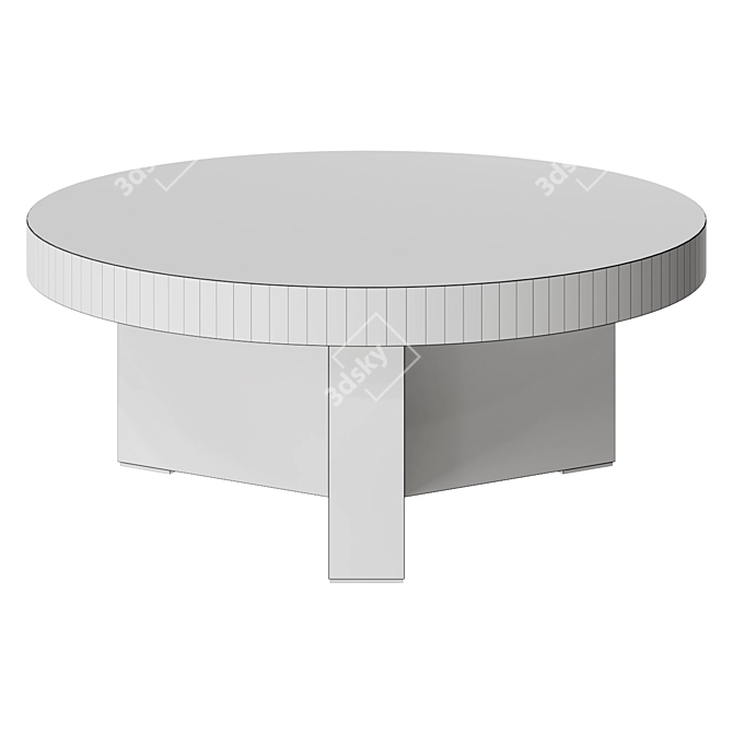 Pomona Concrete Acacia Coffee Table 3D model image 2