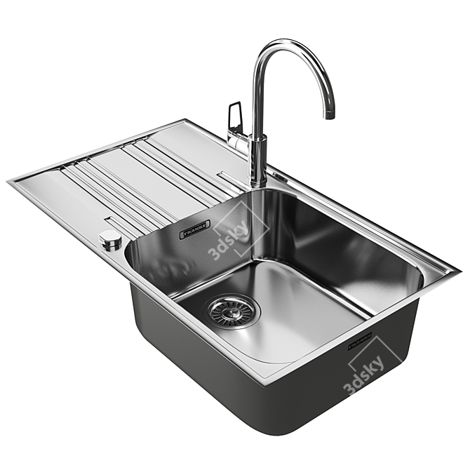 FRANKE SMART SRX 611-86 Kitchen Sink & Grohe BauLoop Mixer 3D model image 1