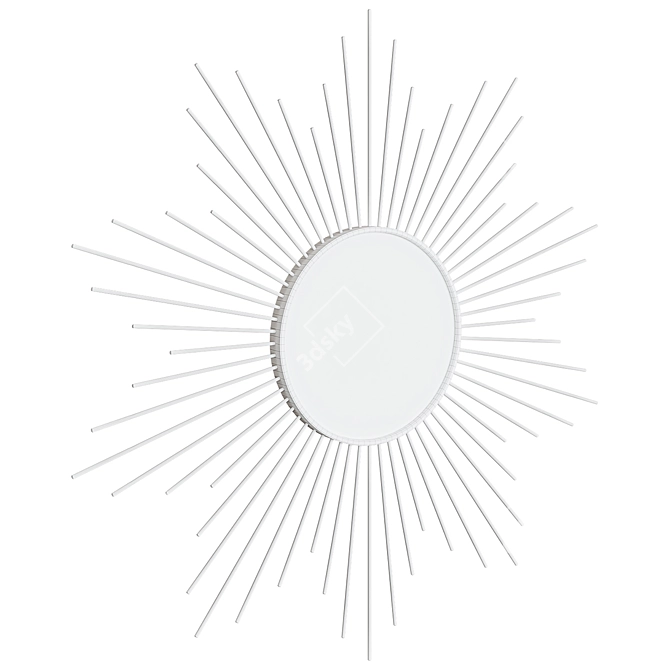 Sunburst Mirror: Elegant Metal Wall Decor 3D model image 3