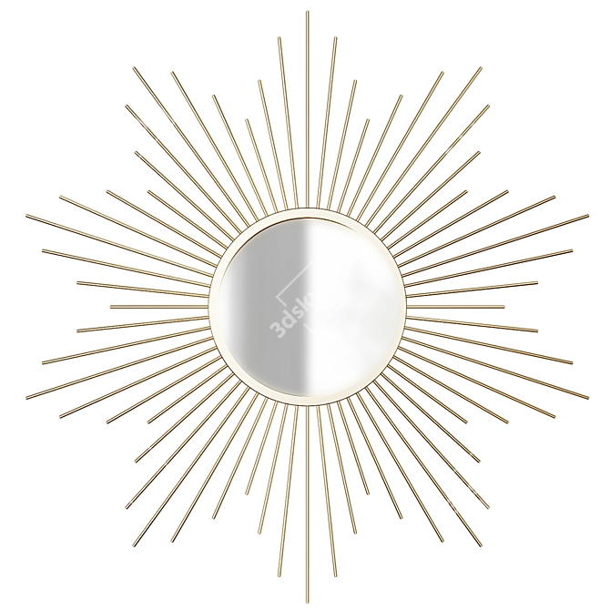 Sunburst Mirror: Elegant Metal Wall Decor 3D model image 4