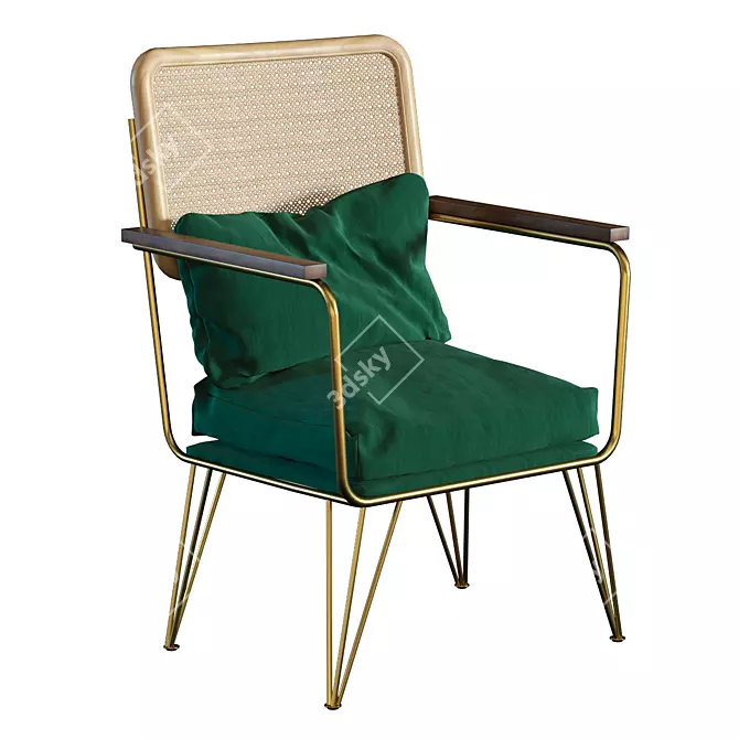 Elegant Rosalie Armchair 3D model image 1