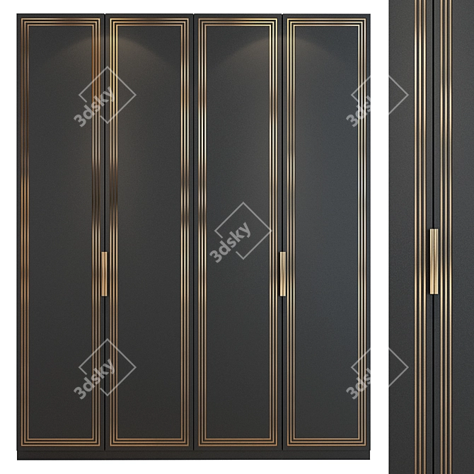 Contemporary Dark Love Wall Unit 3D model image 1