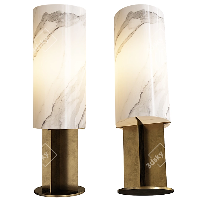  Eichholtz Giorgina: Elegant Brass Alabaster Table Lamp 3D model image 1