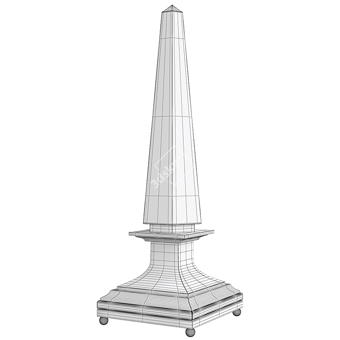 Elegant Crystal Obelisk Table Lamp 3D model image 2