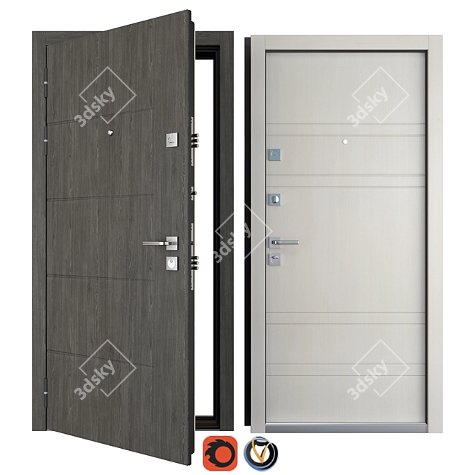 Smart Favorit Entrance Metal Door 3D model image 1