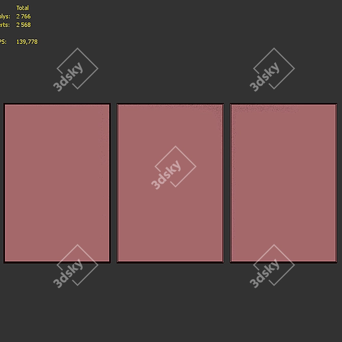 Modern Abstract Line Maze Frame Set 3D model image 1