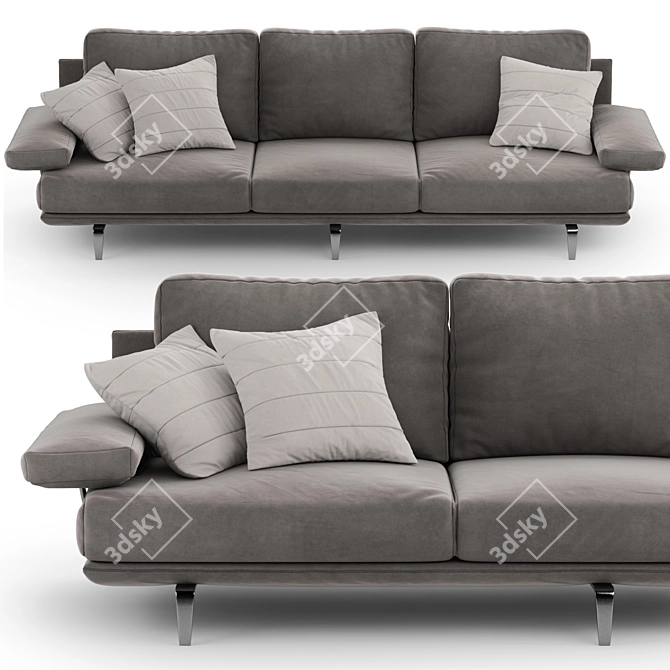 Luxury Aston Martin 3-Seater Sofa 3D model image 2