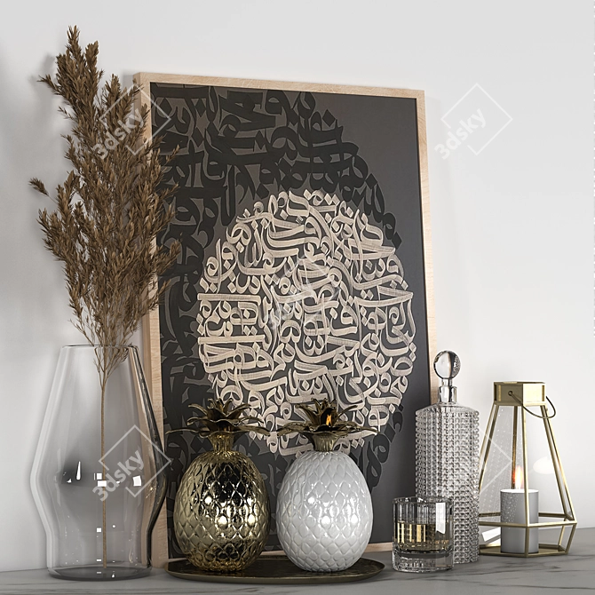 Elegant Home Decor Set 3D model image 2