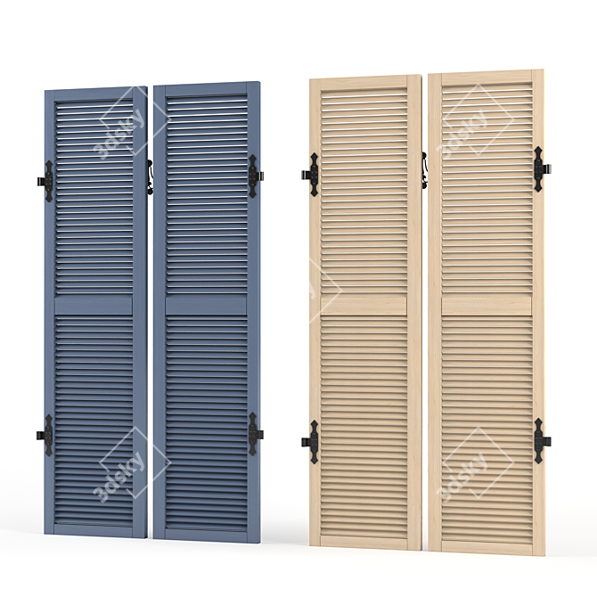 Versatile Louvered Shutter: Transform Your Space 3D model image 1