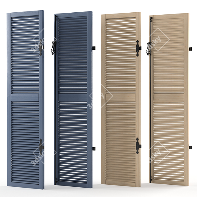 Versatile Louvered Shutter: Transform Your Space 3D model image 2