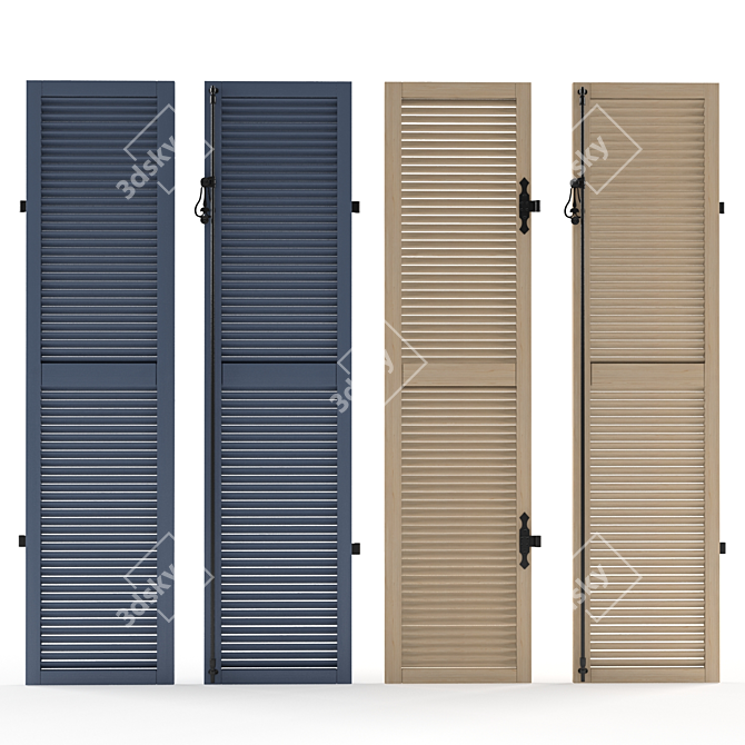 Versatile Louvered Shutter: Transform Your Space 3D model image 3