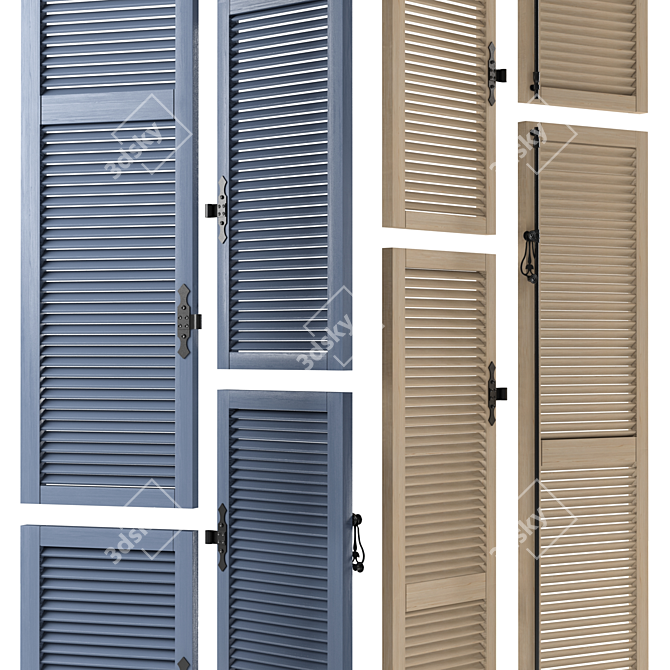 Versatile Louvered Shutter: Transform Your Space 3D model image 4