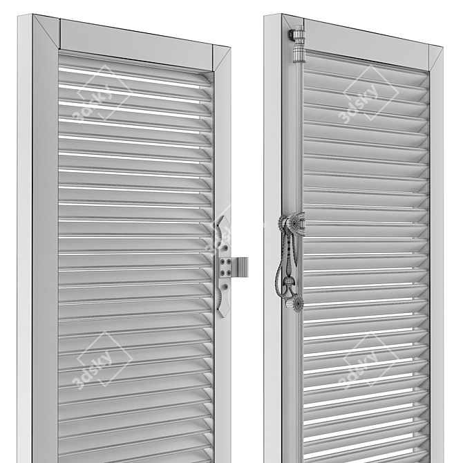 Versatile Louvered Shutter: Transform Your Space 3D model image 7