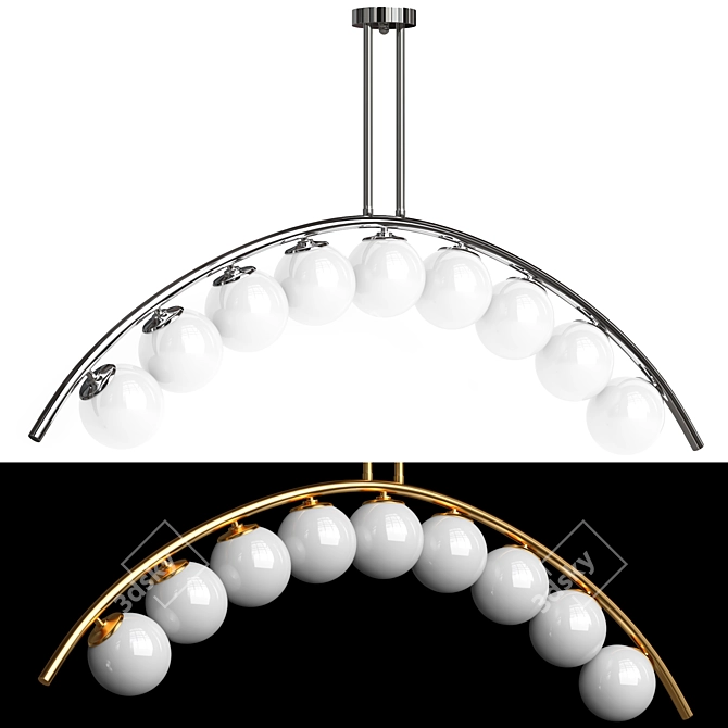 Arc and Balls Ceiling Lamp 3D model image 17