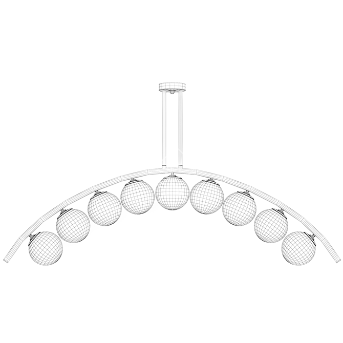 Arc and Balls Ceiling Lamp 3D model image 4