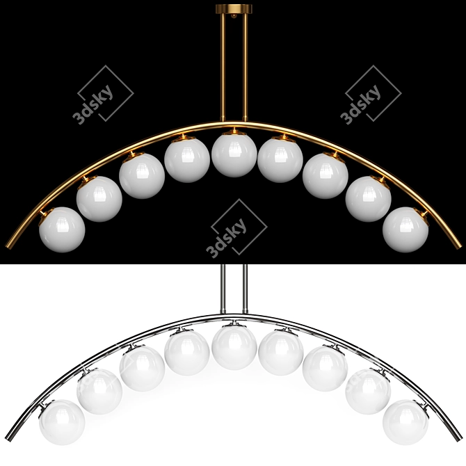 Arc and Balls Ceiling Lamp 3D model image 5