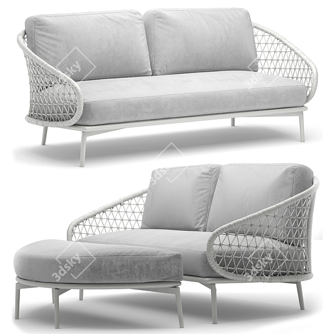 Outdoor DreamSeat Cuddle Sofa 3D model image 1