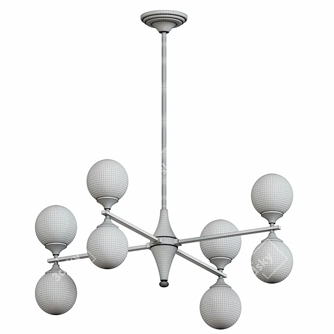 Misterio Chandelier: Modern Elegance in Millimeters 3D model image 2