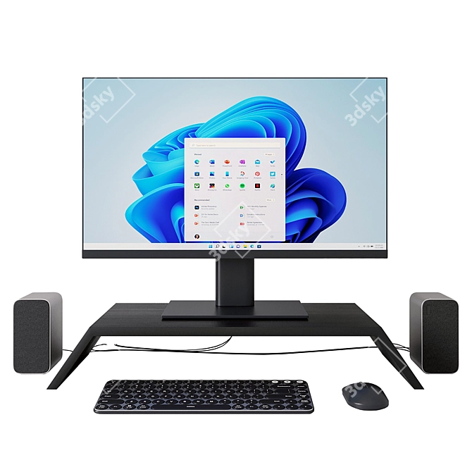 Xiaomi Computer Set: Monitor, Keyboard, Mouse & Speakers 3D model image 1