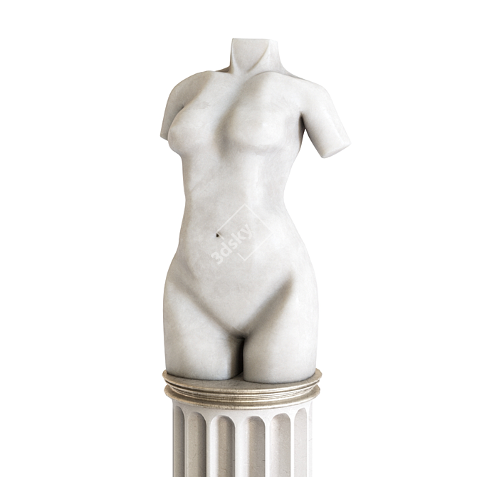 Title: Classic Female Torso Sculpture 3D model image 5