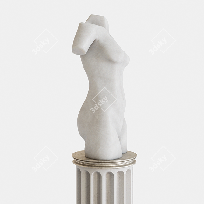 Title: Classic Female Torso Sculpture 3D model image 7