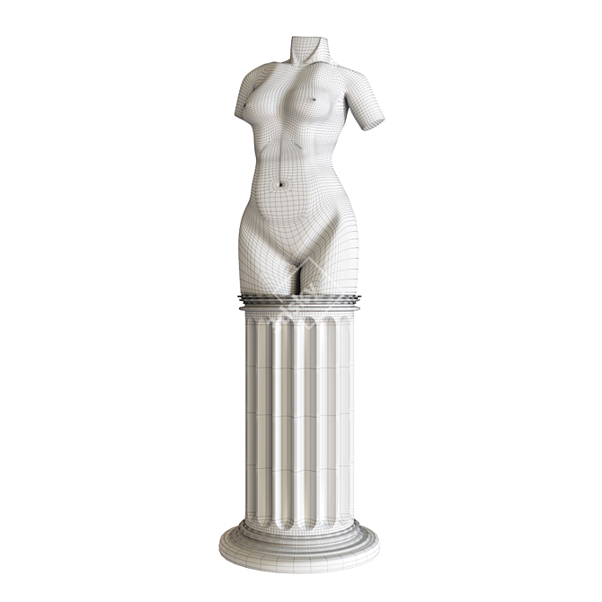 Title: Classic Female Torso Sculpture 3D model image 9