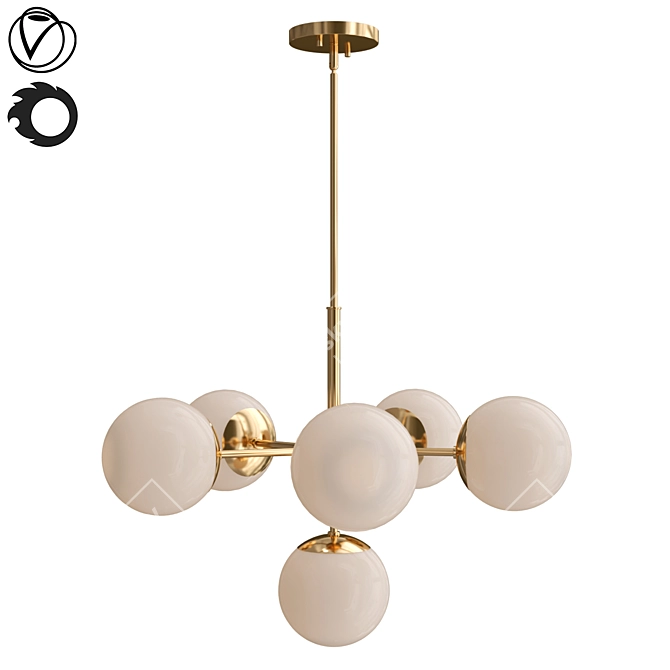 Elegant Farrell Chandelier 3D model image 1