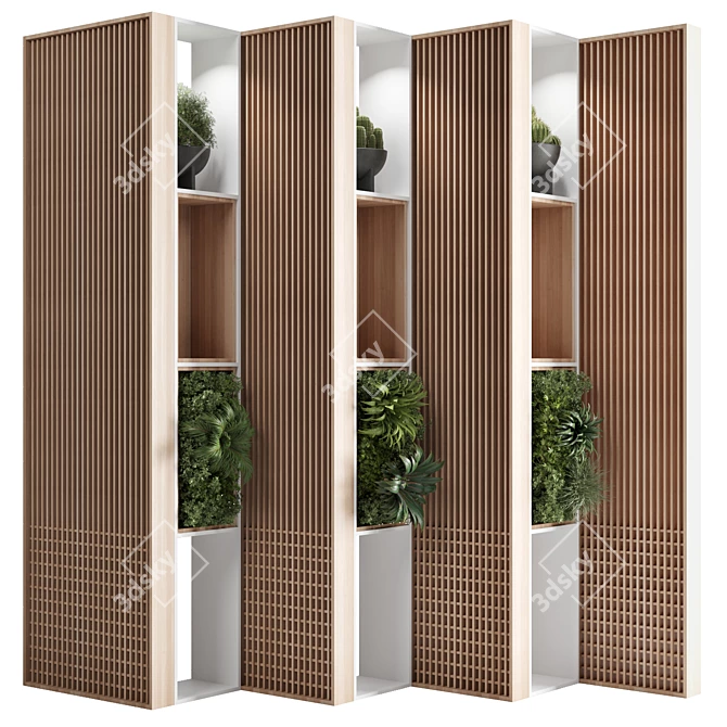 Wooden Plant Partition: 3Dmax & Corona - Vray 3D model image 1