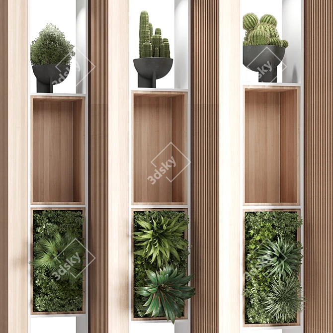 Wooden Plant Partition: 3Dmax & Corona - Vray 3D model image 3