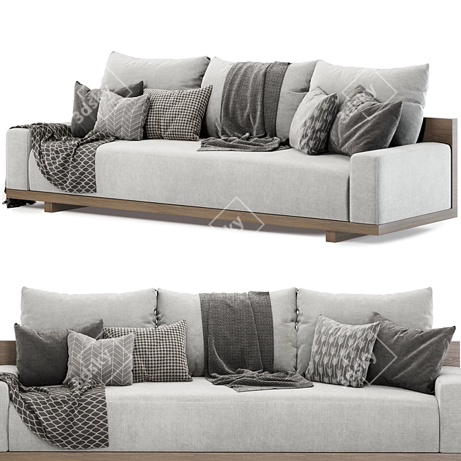 Luxury meets comfort with Kobe Sofa 3D model image 2