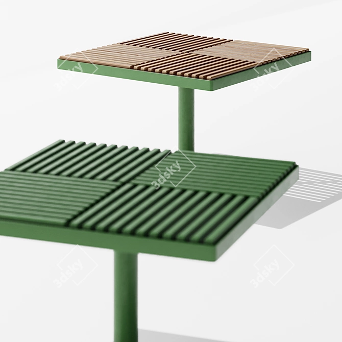 Sustainable WoodPIX Park Benches 3D model image 3